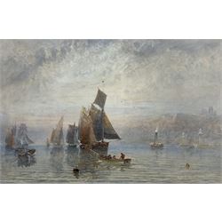 George Weatherill (British 1810-1890): 'Nearing Harbour - Whitby', watercolour signed, titled verso 34cm x 52cm