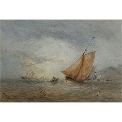 George Weatherill (British 1810-1890): Fishing Boats off Whitby, watercolour unsigned 9cm x 13cm