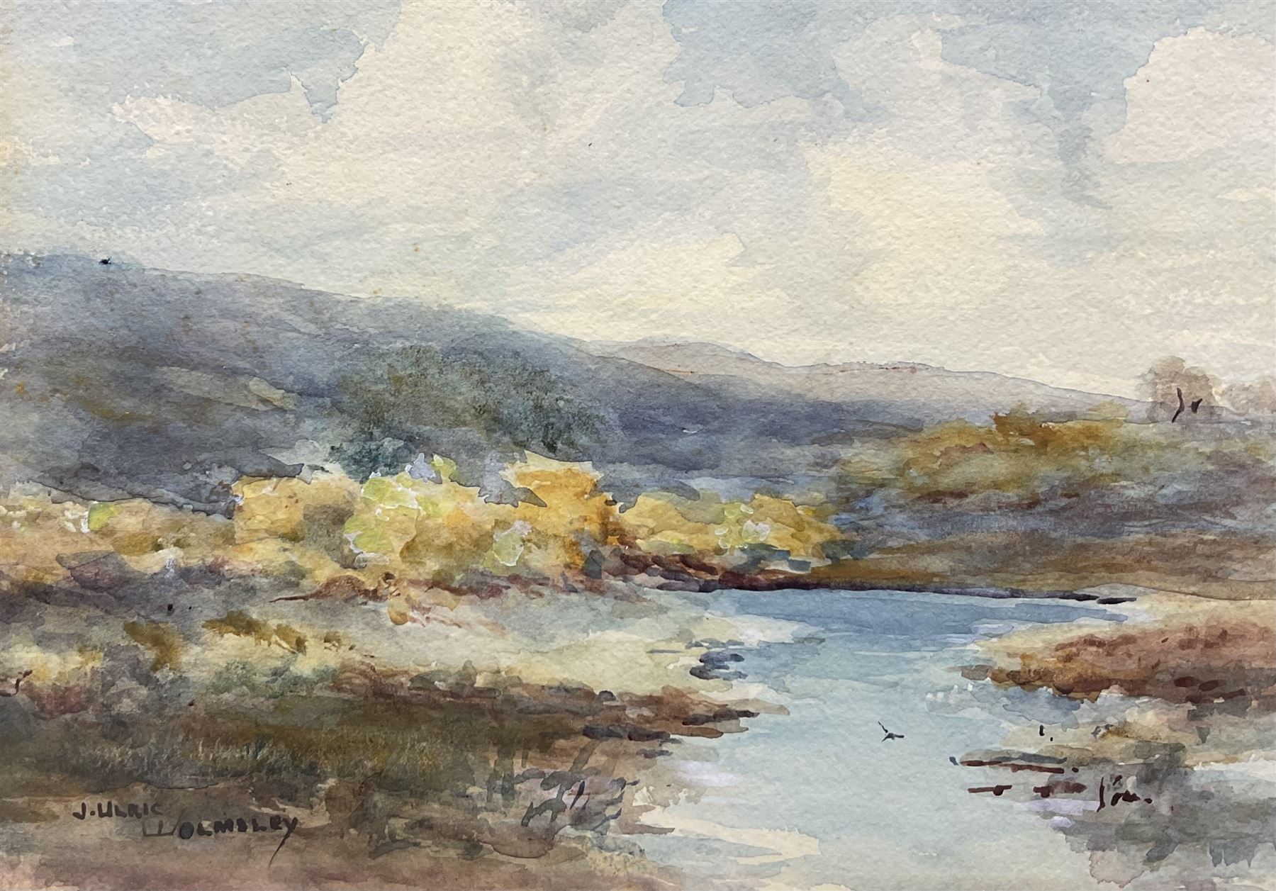 James Ulric Walmsley (British 1860-1954): On the Yorkshire Moors, watercolour signed 18cm x 26cm