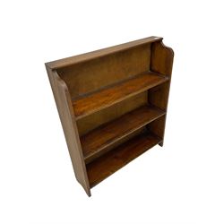 20th century oak bookcase, fitted with three shelves