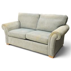 Laura Ashley - contemporary two seater sofa bed with rolled arms