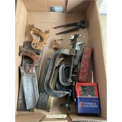 Quantity of carpenters moulding planes, back saws, clamps, impact driver etc. - THIS LOT IS TO BE COLLECTED BY APPOINTMENT FROM DUGGLEBY STORAGE, GREAT HILL, EASTFIELD, SCARBOROUGH, YO11 3TX