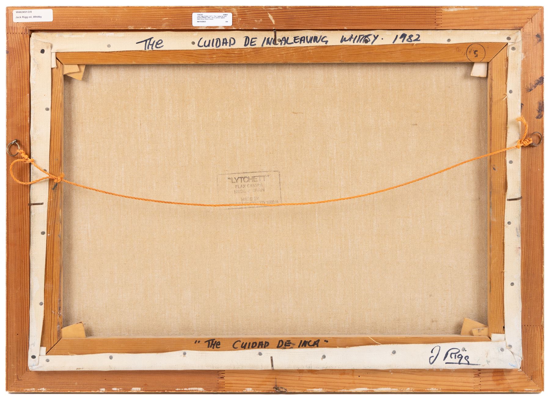 Jack Rigg (British 1927-2023): 'The Cuidad de Inca leaving Whitby 1982', oil on canvas signed, titled verso 45cm x 65cm
Provenance: purchased David Duggleby Ltd 2nd December 2016 Lot 120