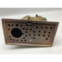 Late 19th century cast-iron mechanical money bank 'Bulldog Bank' by J & E Stevens with coin-on-nose action; patented 27th April 1880 H19.5cm