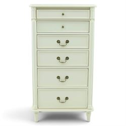 Laura Ashley - 'Clifton' tall pedestal chest, fitted with six graduating long drawers flan...