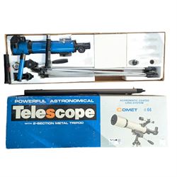 Sky-Watcher telescope, D=120mm, F=600mm, on a tripod stand and a Comet telescope