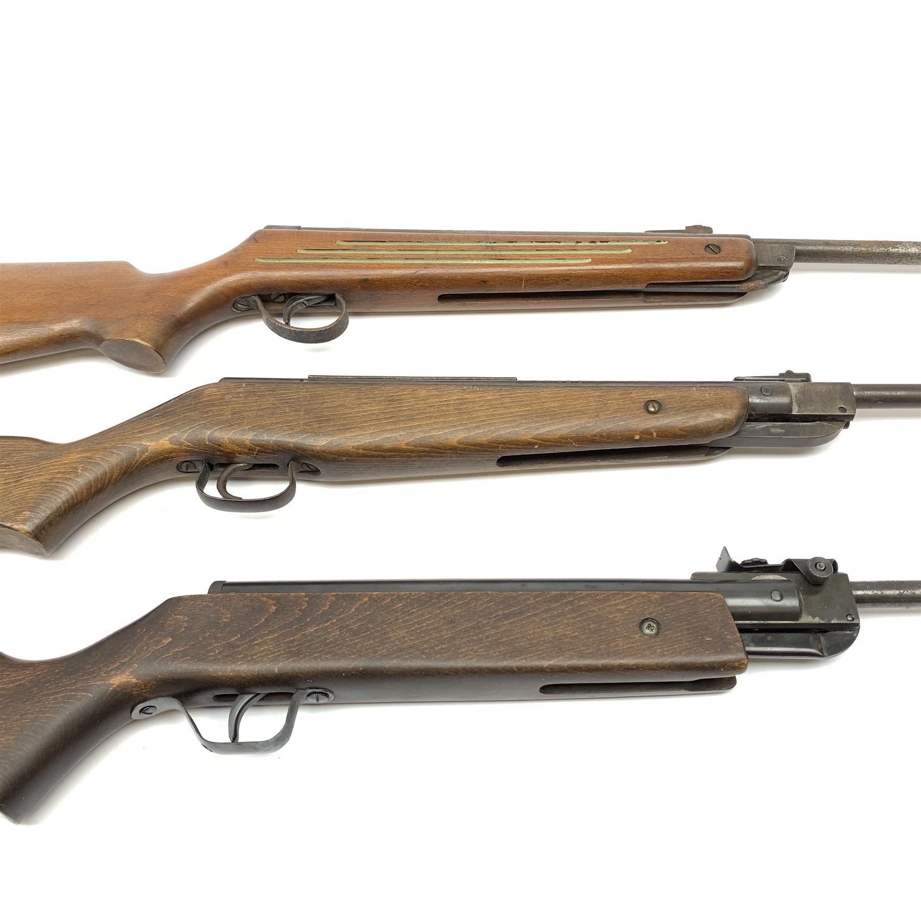 Webley Falcon .22 air rifle with break barrel action L105cm overall; Hungarian .22 air rifle with break action; and BSA .22 air rifle (3)