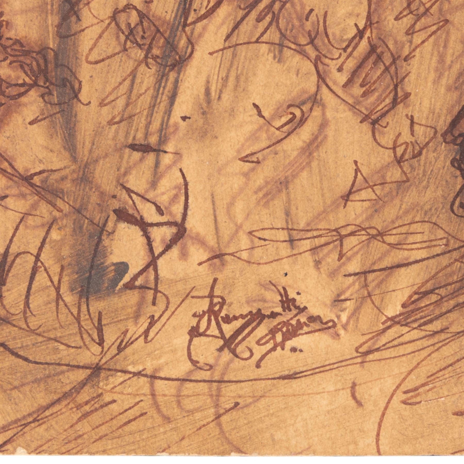 Italian School (18th century): Madonna and Child, ink tondo indistinctly signed R*tti and inscribed 'Roma', 24cm x 22cm