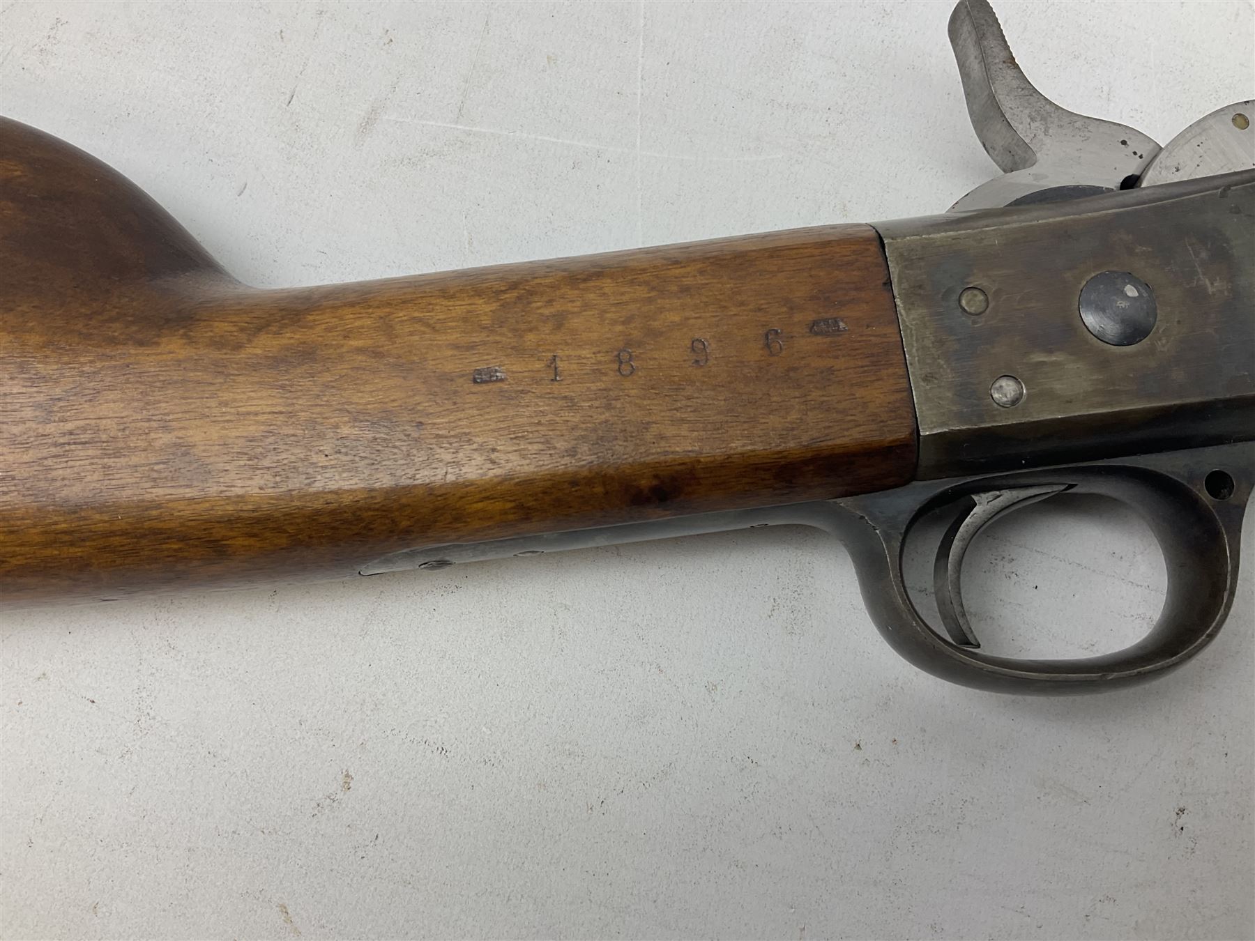 19th century Swedish Remington 8 by 58mm rolling block single action sporting rifle, dated 1888, with 82.5cm barrel marked with a Swedish crown and J.B. G.M., serial no.9775, L124cm FIREARMS CERTIFICATE REQUIRED OR RFD