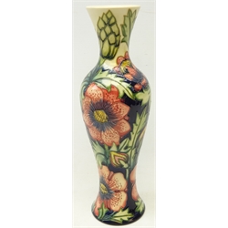  Moorcroft vase of inverted baluster form tube lined in the 'Pheasant's Eye' pattern designed by Shirley Hayes H31cm  