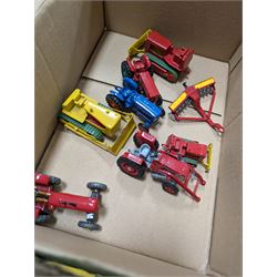 Collection of Minic ships, together with a quantity of diecast vehicles, mainly Matchbox and Corgi tractors and recovery trucks, etc and a boxed Escalado game