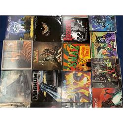 Rock, hard rock and progressive rock vinyl LPs including Greenslade 'Bedside manners are extra', 'Time and Tide', Nazareth 'No mean city', 'Close enough for Rock 'n' Roll', 'tattooed on my brain', 'Rampant', 'expect no mercy', Magnum 'Marauder', 'Anthology', 'Kingdom of Madness', 'Lost On The Road To Eternity' etc (19)