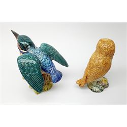Two Beswick birds, Kingfisher 2371, and Barn Owl, Kingfisher with impressed marks beneath, Barn Owl with printed marks beneath, largest H12.5cm. 