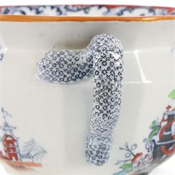 Collection of 19th century Masons ironstone ceramics, comprising cider mug, incense burner, jug and chamber pot  