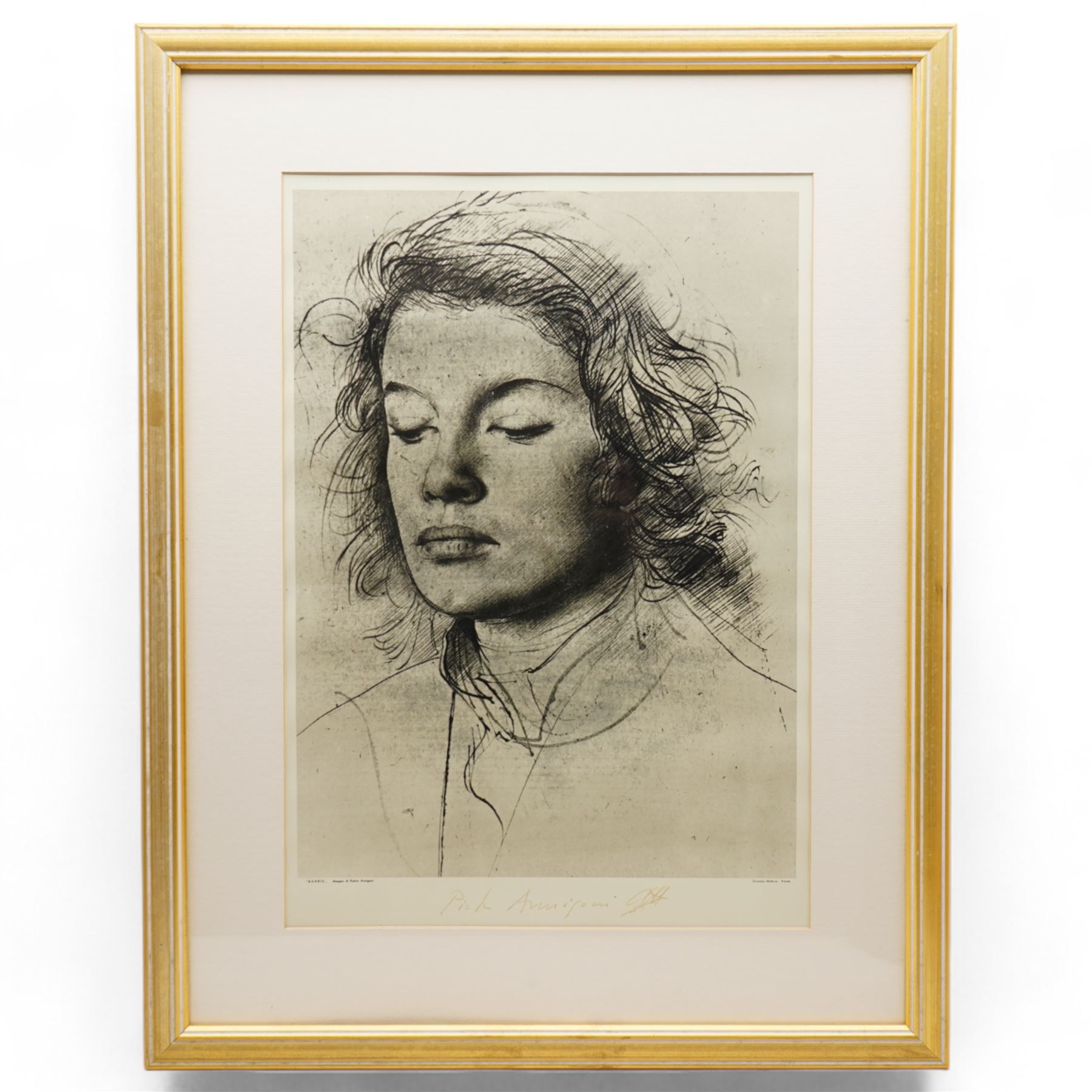 Pietro Annigoni OMRI (Italian 1910-1988): 'Rosella' 'Barrie' and Other Female Studies, nine colour prints two signed in pen max 60cm x 40cm (9)