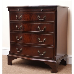  George lll style mahogany bachelors chest with brushing slide above four long drawers on bracket feet, W71cm, H77cm, D47cm  