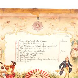 Swiss-Late 19th-century musical box playing ten airs, 62 tooth steel comb and brass cylinder, crank operated going barrel with a jewelled governor, with original tune sheet, W60cm