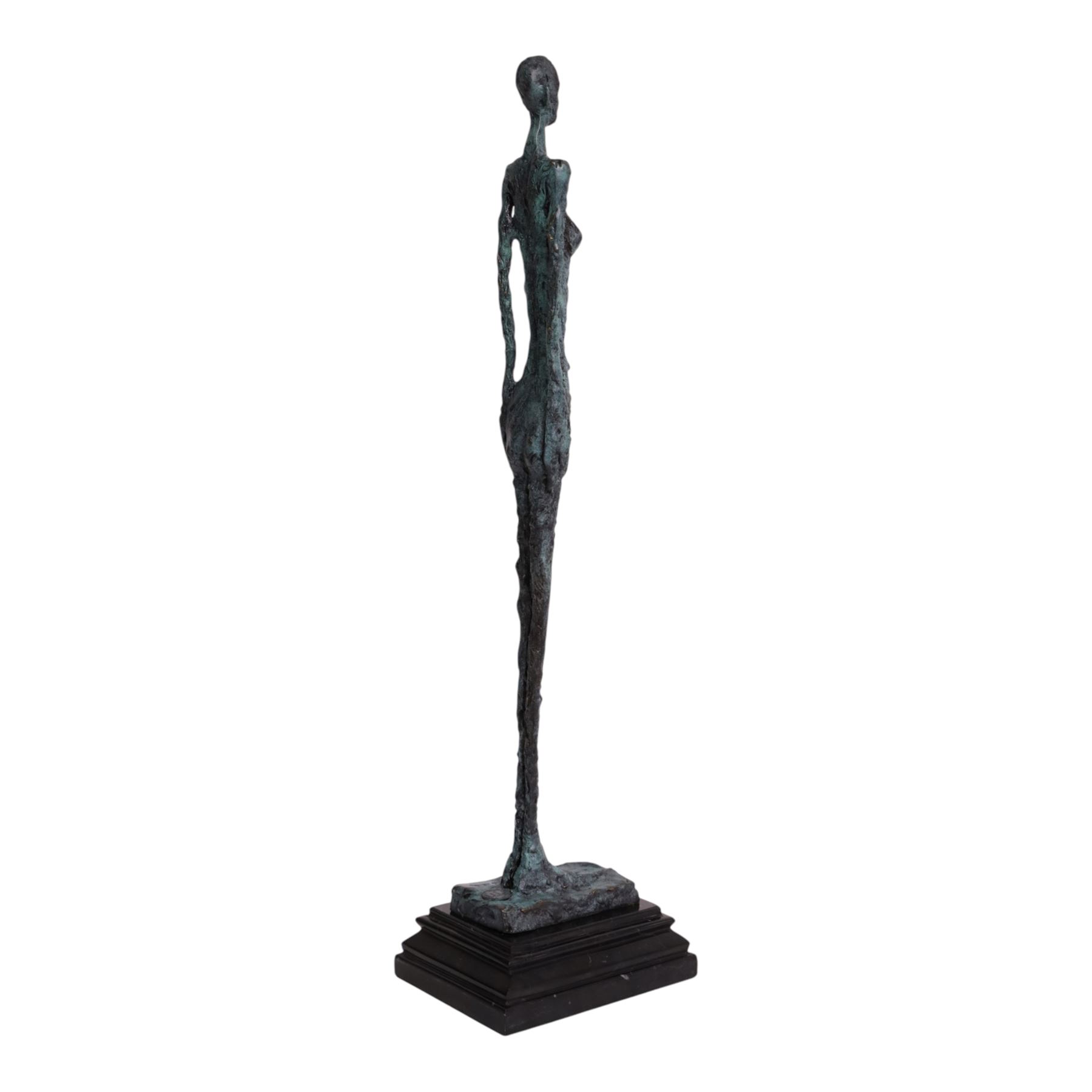 After Alberto Giacometti - Femme Venise bronze upon a stepped marble base, overall H50cm