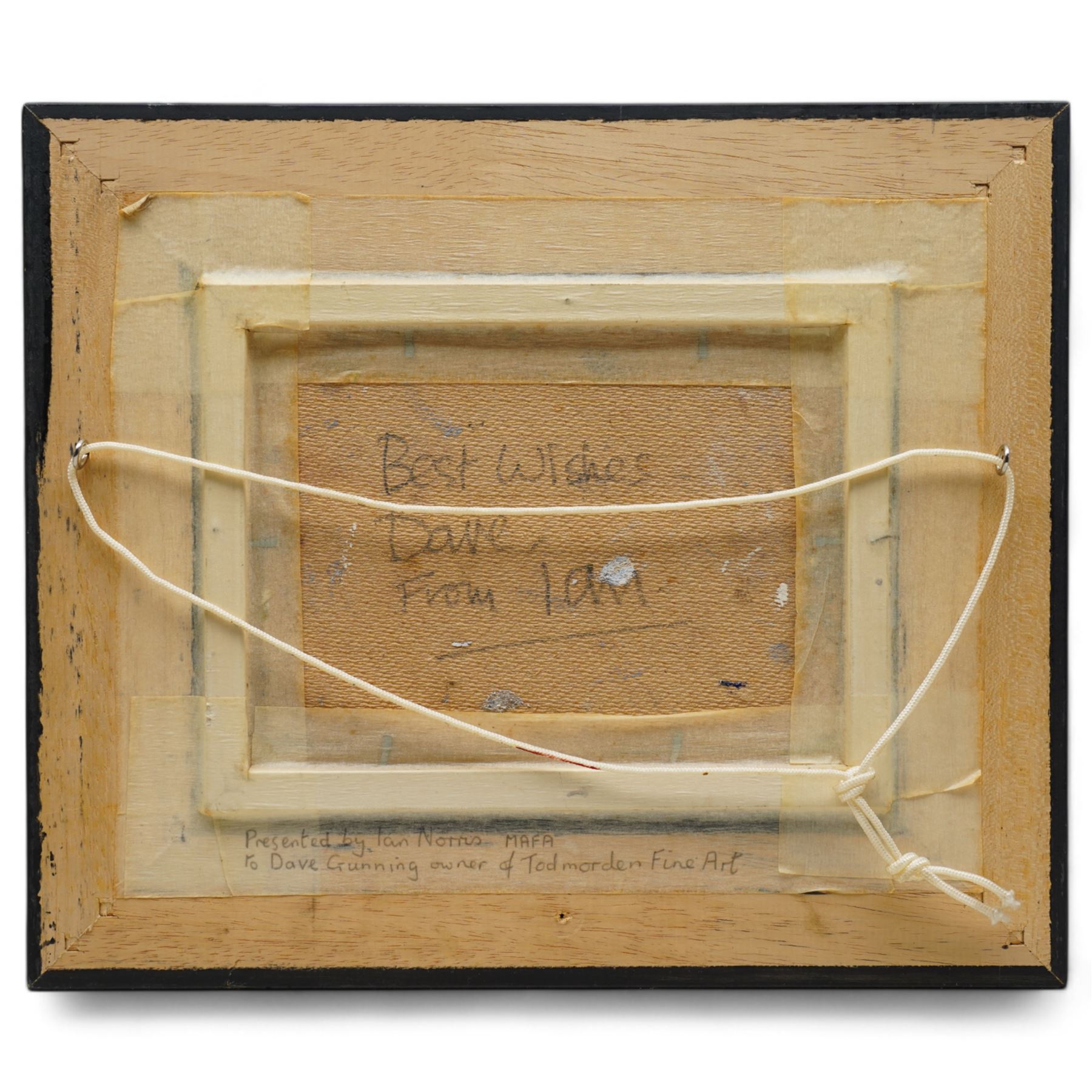 Ian Norris (British 1960-): Beachscape, oil on board signed, inscribed verso 14cm x 19cm