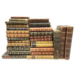 Twenty-seven 19th century leather bound books including The History of Napoleon Edited by R.H. Horne.1841; The Great Diamonds of the World by Edwin W. Streeter. 1882 Second edition; works by Voltaire; etc (27)