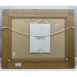 Rolf Harris (Australian 1930-): 'Mending the Nets' 'Mont Sainte Victoire - Homage to Cezanne' and 'Christmas Eve in the Snow', three limited edition giclee prints signed and numbered 53/295, 206/295 and 145/196, max 44cm x 60cm (3)