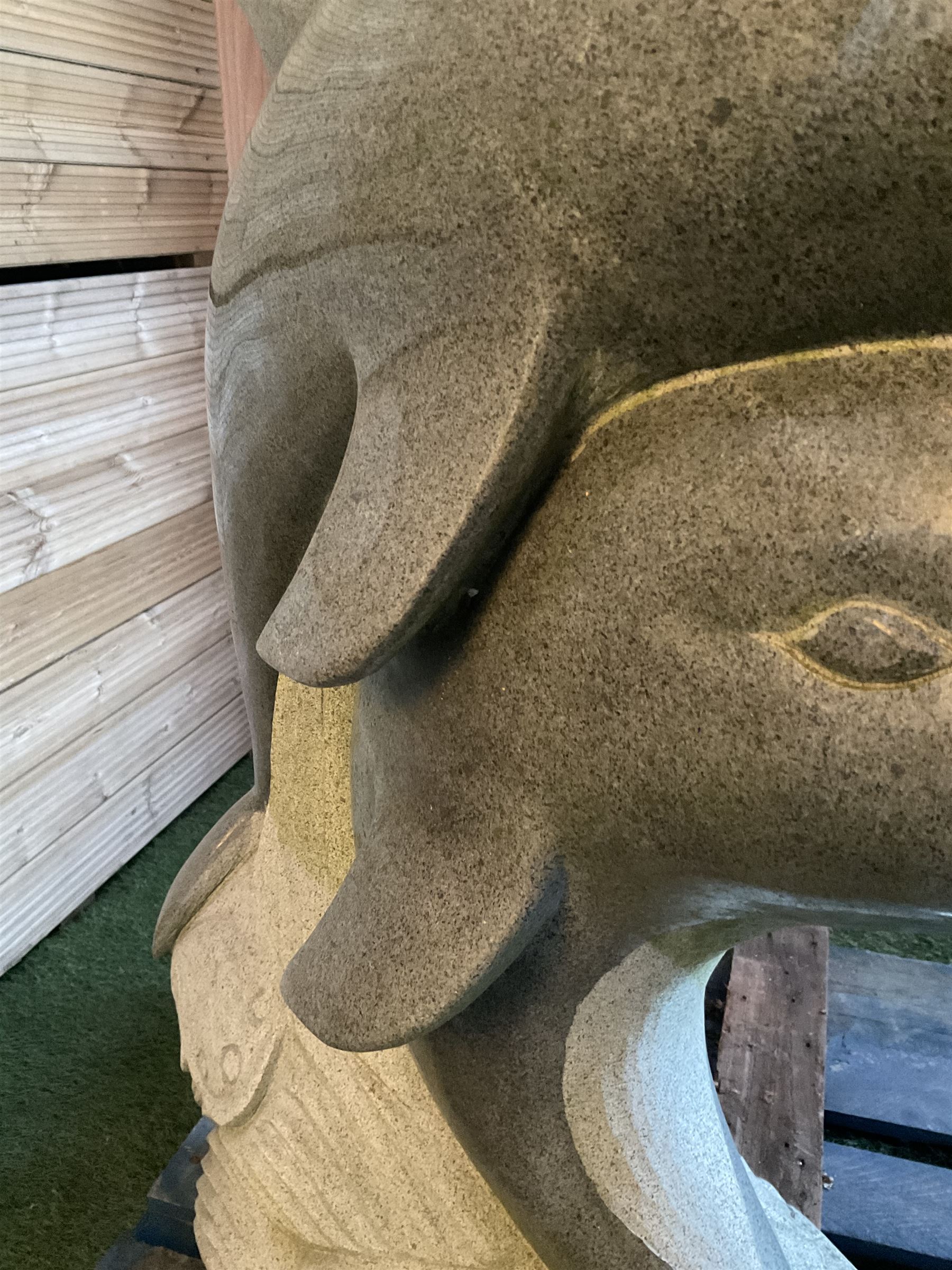 Large Granite dolphin sculpture  - THIS LOT IS TO BE COLLECTED BY APPOINTMENT FROM DUGGLEBY STORAGE, GREAT HILL, EASTFIELD, SCARBOROUGH, YO11 3TX