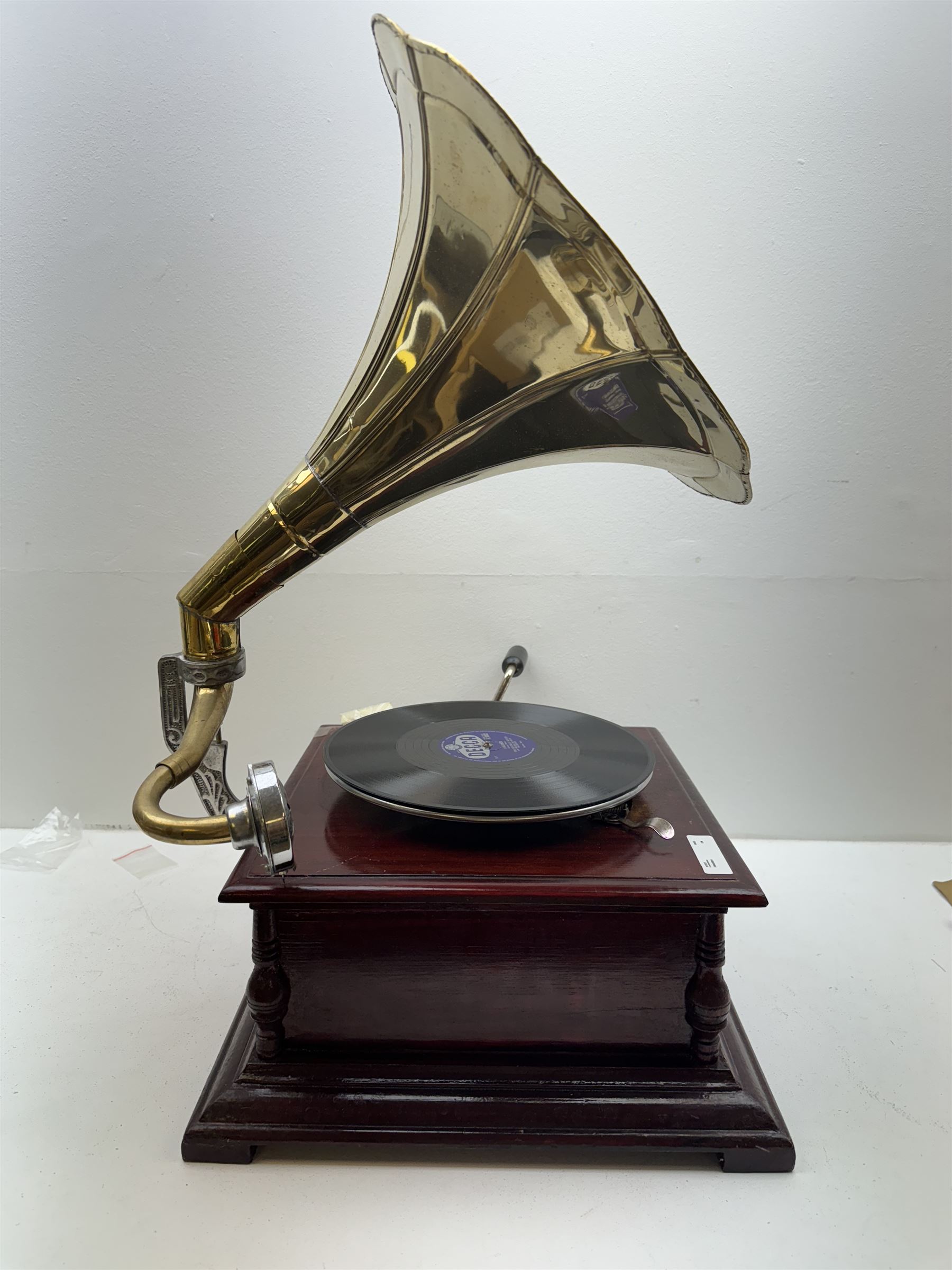 His Master's Voice gramophone, with brass horn
