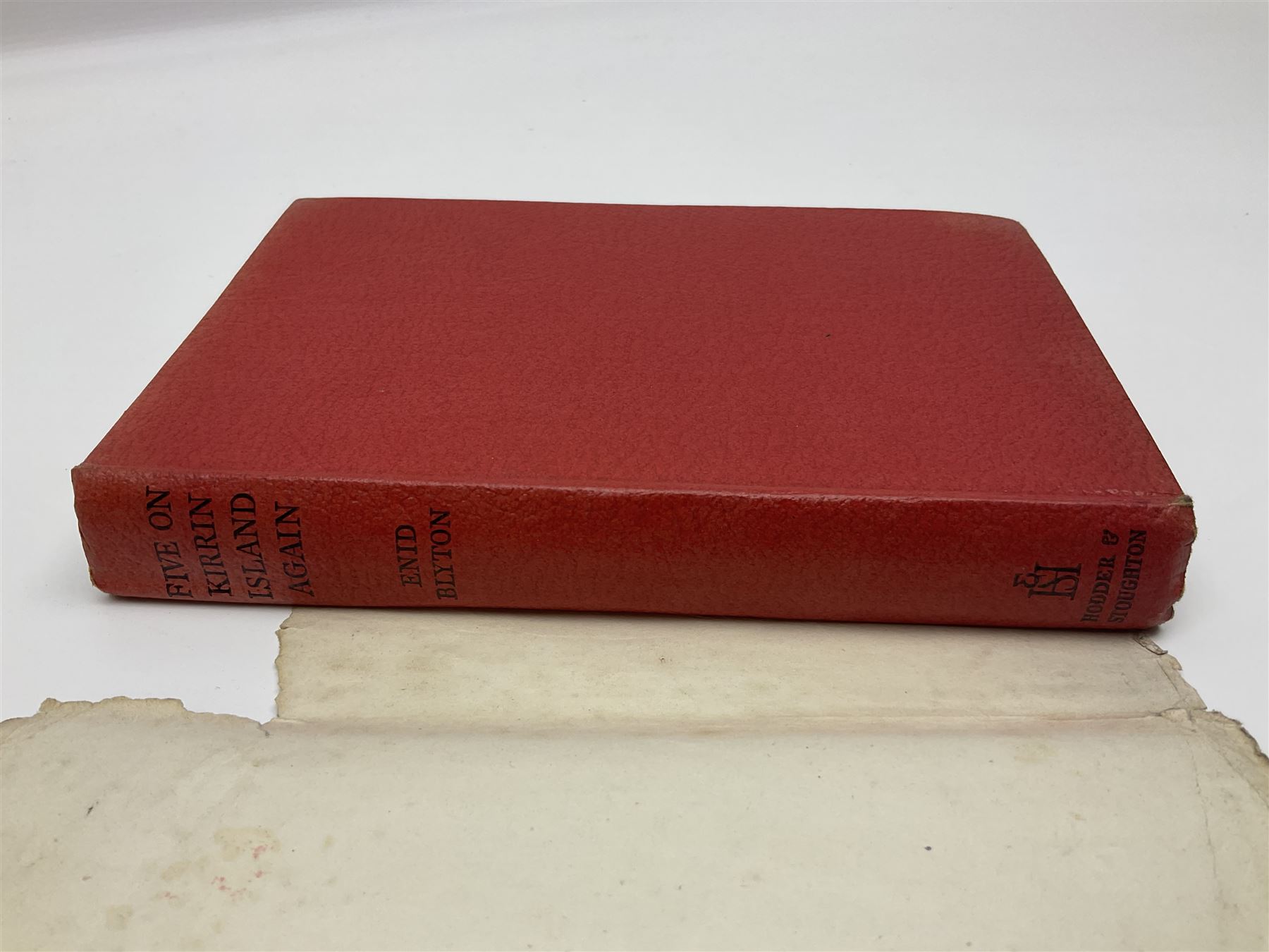 Blyton Enid: Five on Kirrin Island Again, first edition, Hodder & Stoughton, 1947, colour frontispiece, tinted plates and plain illustrations to text, pictorial endpapers, original red boards lettered in black in dust jacket (6/-, with telescope the wrong way round)