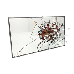  Stuart L Rollisson: 'War' a three dimensional illuminated mirror and resin sculpture, 61cm x 102cm   