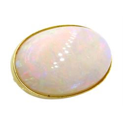 Gold mounted opal pendant, stamped 14K