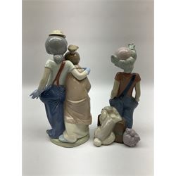 Two Lladro figures, comprising Pals Forever no 7686 and Destination Big Top no 6245, both with original boxes, largest example H23cm  