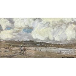 Alice Maud Fanner NEAC (British 1865-1930): 'Bathers at Ramsgate', gouache signed 14cm x 27cm