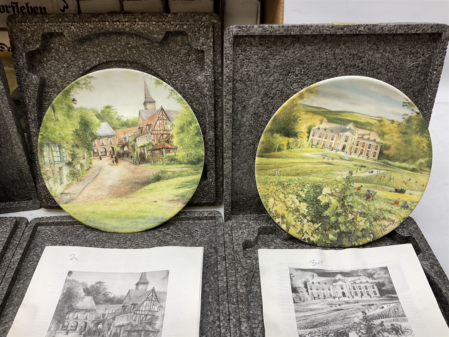Twenty-three Bradford Exchange collector's plates with boxes and certificates, including Une Journee au bord de l'eau, wehrhaftes vischering, Vieux moulin a eau en Alsace etc 