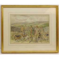  'Hunting on the Pennine Hills', watercolour signed by George Anderson Short (British 1856-1945), titled in the mount 27cm x 37cm  