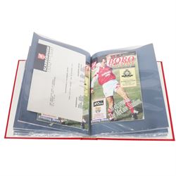 Comprehensive collection of approximately one-hundred and seventy Scarborough FC football programmes for the 1993/94, 1994/95 and 1995/96 seasons, all filed within six dedicated Scarborough FC red Home and Away binders