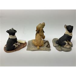 Twelve Border Fine Arts figure groups, to include Bath Time B0086, Young Farmers A1453, Monty A6739, Beagle in Jumper 610844, Sam JH21, Gyp A6509, etc  