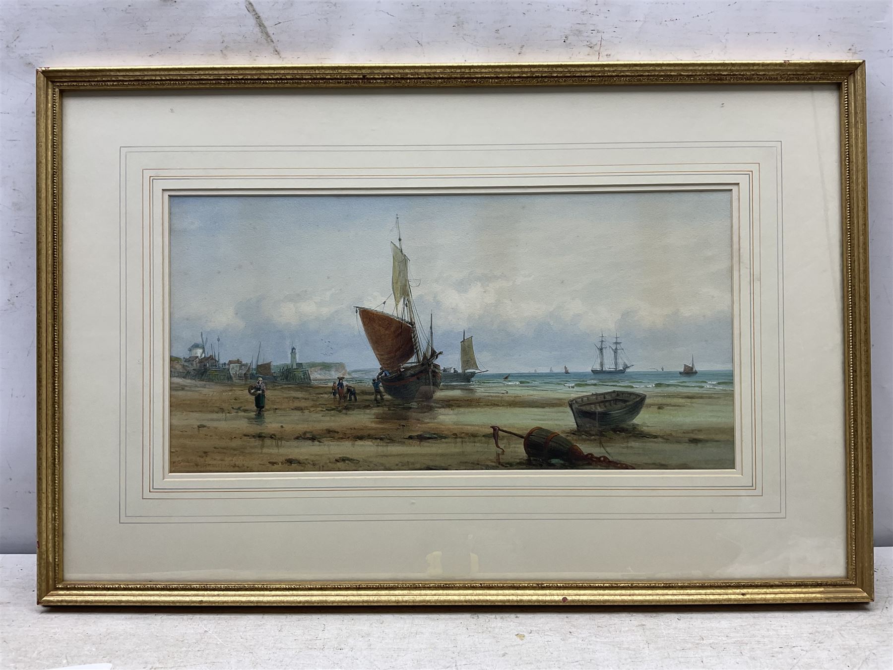 John Francis Branegan (British 1843-1909): 'Grimsby', watercolour signed and titled 24cm x 48cm 