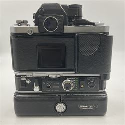 Nikon F2AS Photomic camera body, serial no. 7893545, with Nikon MD2 Motor Drive, serial no. 402342 and Nikon MB1 Battery pack