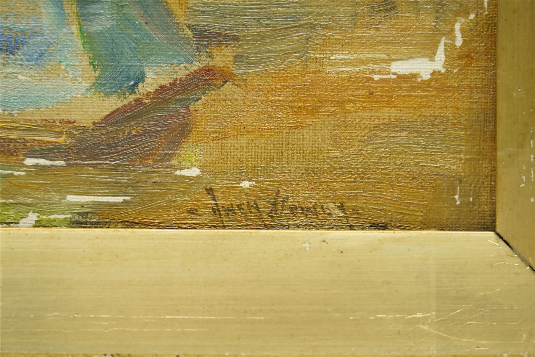 Owen Bowen (Staithes Group 1873-1967): Still Life of Tulips in a Vase, oil on board signed 35cm x 25