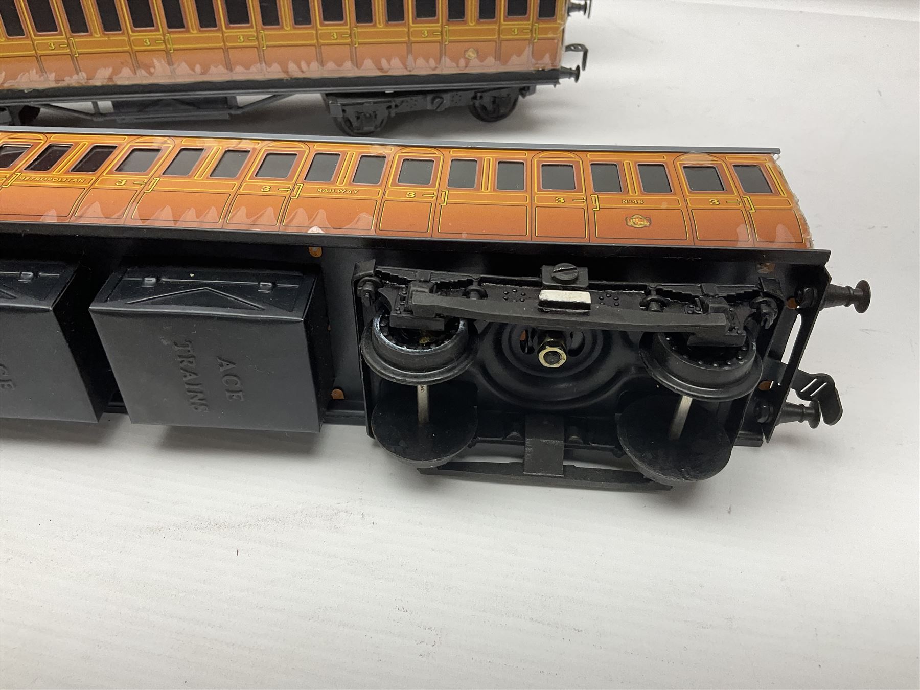 Ace Trains '0' gauge - EMU/MET four-car electric multiple unit with teak finish; boxed with instructions