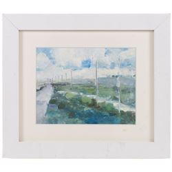 Grahame Tebbutt (British Contemporary): Towards the Sea, pair oils on board signed 18cm x 23cm (2)