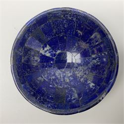 Lapis Lazuli mosaic bowl, D13cm H5cm