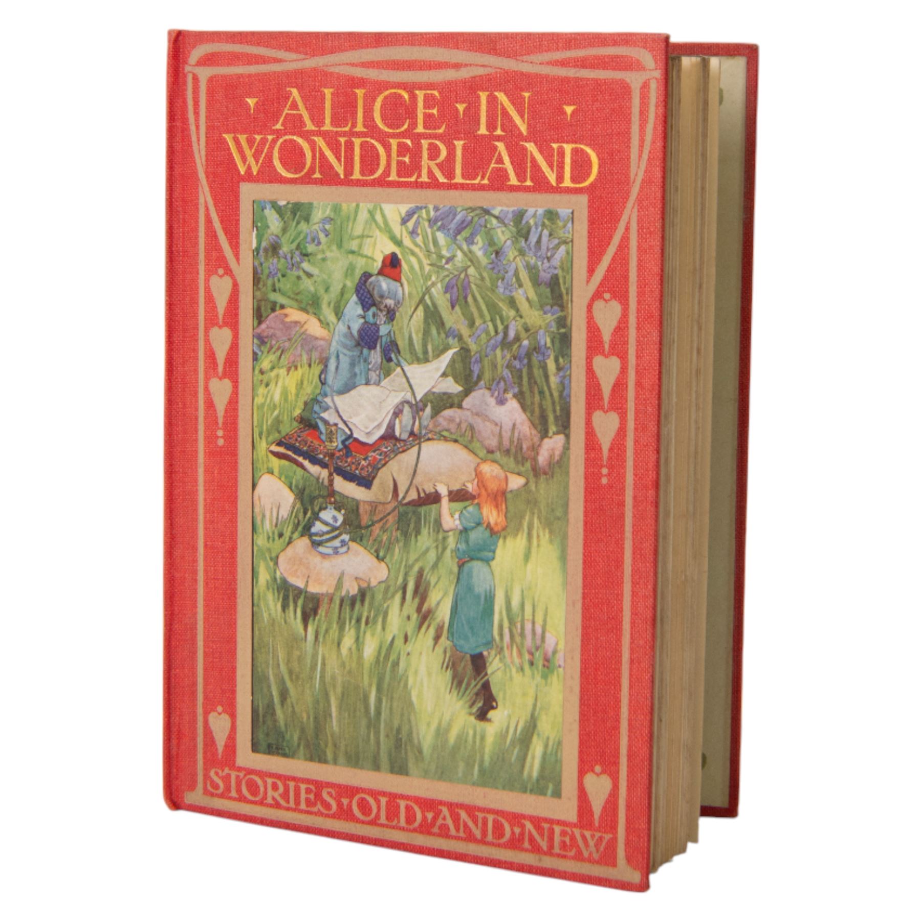 Alice in Wonderland Stories Old and New hardback cloth bound with gilt lettering with illustrations by Frank Adams, pub. Blackie & Son Ltd, contains personal dedication to inner page dated 1915