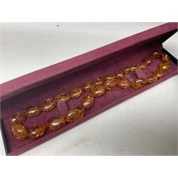 Silver-gilt drip design Lucy Q necklace, designed by Lucy Quartermaine, amber necklaces, silver-gilt stone set heart pendant, 10ct gold single stone set stud earrings, silver interchangeable pearl hoop earrings and a collection of costume jewellery and wristwatches 