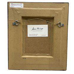 Susie Philipps (British Contemporary): Christmas Helebores, oil on board signed with monogram, artist's studio card verso 15cm x 12cm