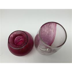 Collection of Caithness glass vases and dishes, to include mottled and swirl designs,  largest 20cm (23)