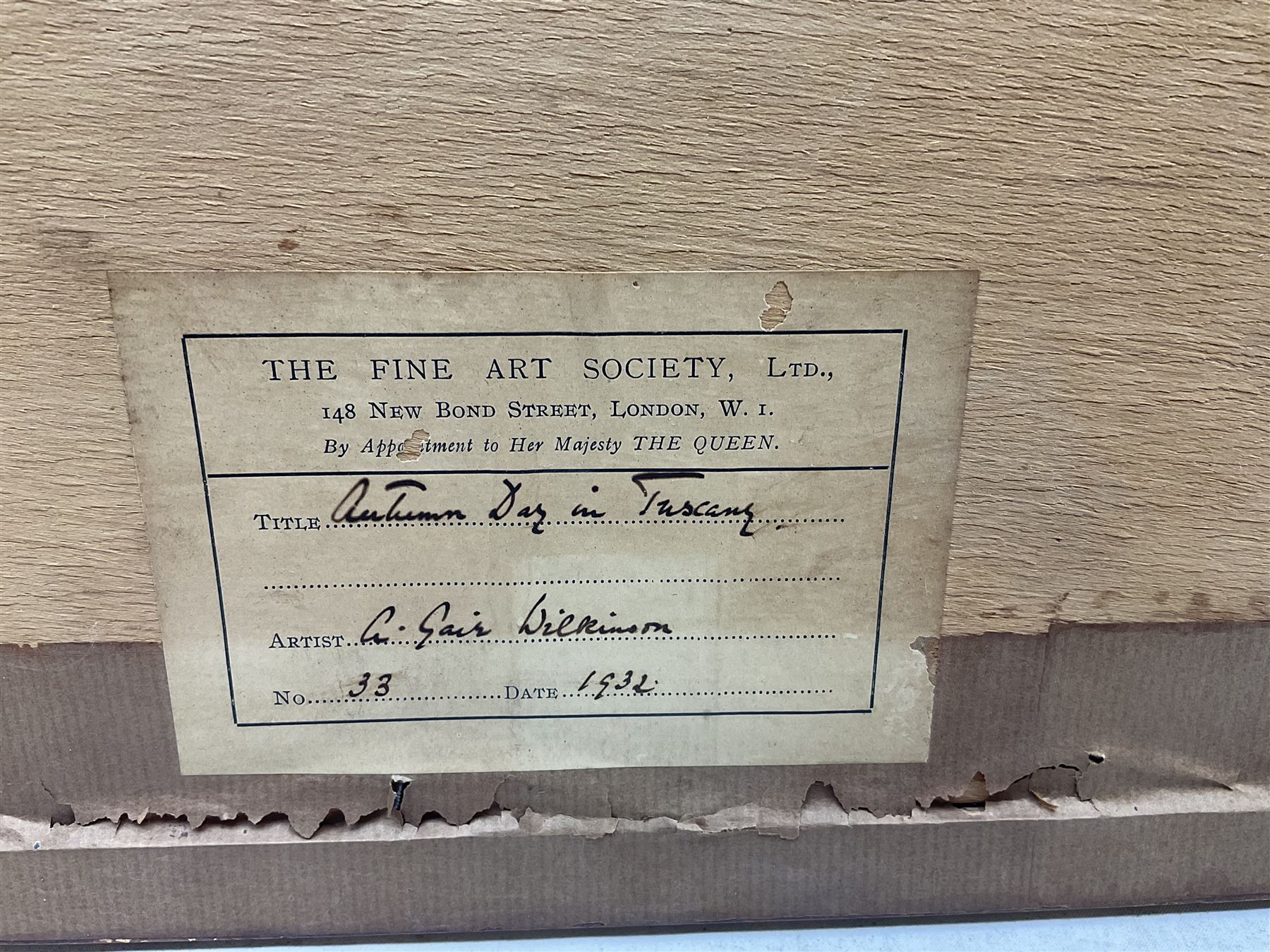 Alexander Gair Wilkinson (British 1882-1957): 'Autumn Day in Tuscany', watercolour signed and dated 1932, 'Fine Art Society' label verso 49cm x 70cm
