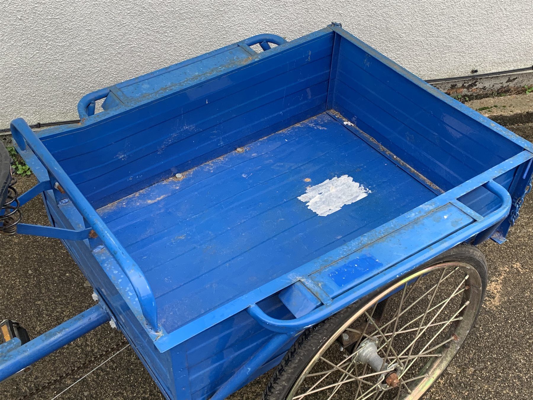*'Forever' blue finish cargo tricycle, single speed, trailer size - 56cm x 75cm, H23cm