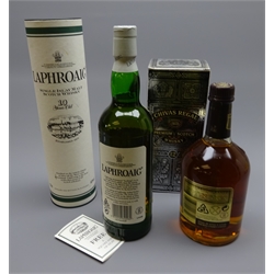  Laphroaig Single Islay Malt Scotch Whisky, 10 years old, with promo. leaflet in tube, and Chivas Regal Premium Scotch Whisky, aged 12 years,  in carton, both 70cl 40%vol, 2btls  