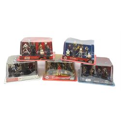 Star Wars  - five Disney Store Deluxe figurine sets for The Last Jedi, two for The Rise of Skywalker - The First Order and The Resistance, The Force Awakens and The Rogue; all virtually mint and boxed (5)